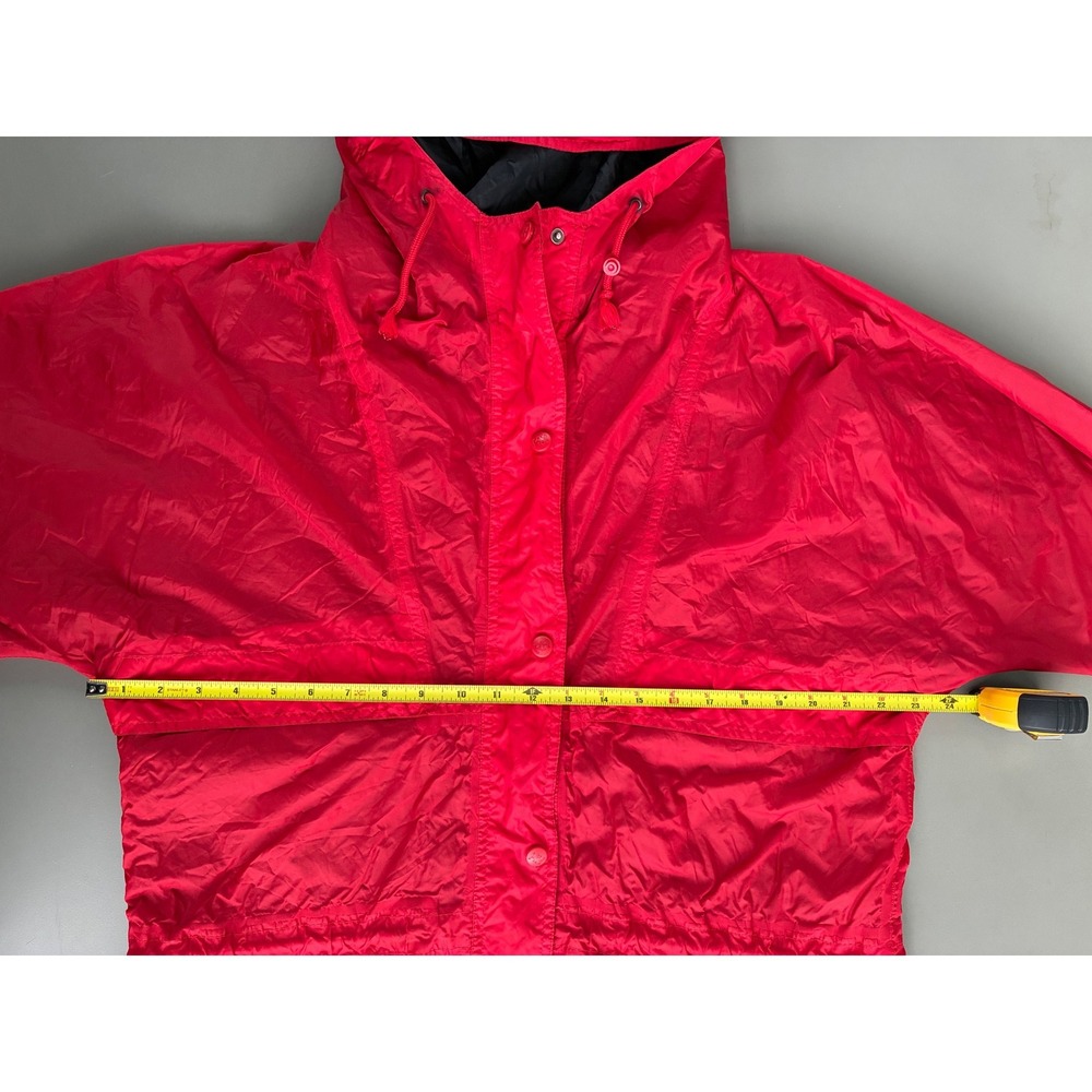 Helly Hansen HH Vintage Packable Rain Jacket Red Hooded Nylon Shell Vented M - Picture 2 of 9
